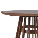 48 Inch Round Solid Pine Dining Table with Slatted Pedestal Base, Seats 4