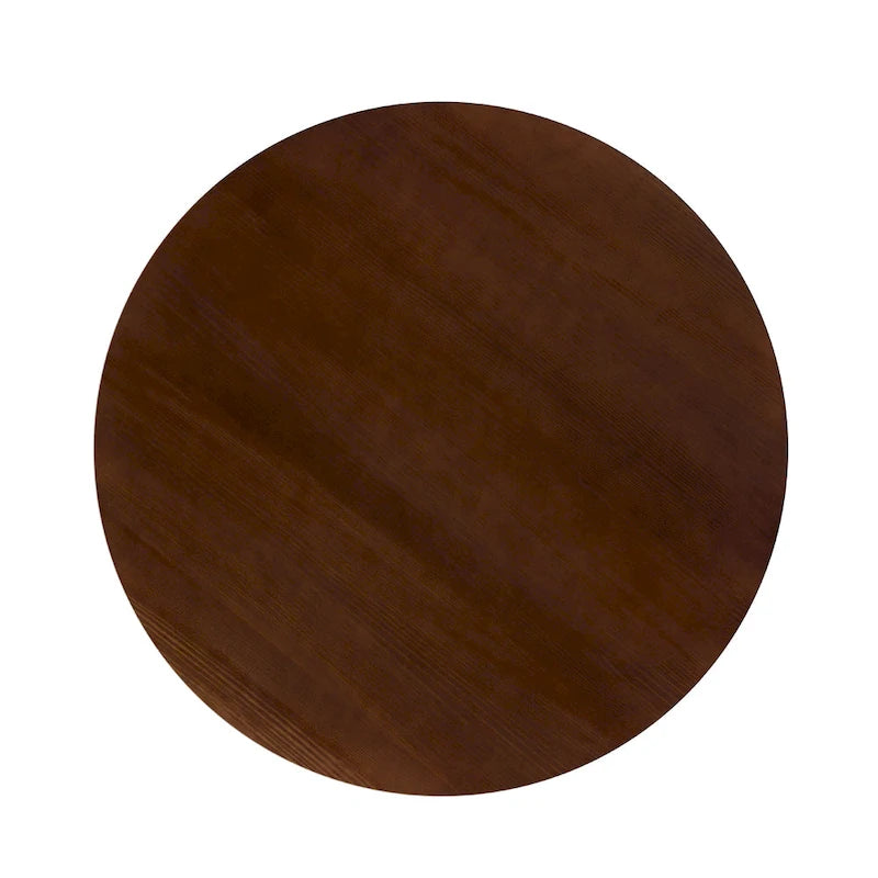 48 Inch Round Solid Pine Dining Table with Slatted Pedestal Base, Seats 4