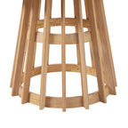 48 Inch Round Solid Pine Dining Table with Slatted Pedestal Base, Seats 4