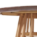 48 Inch Round Solid Pine Dining Table with Slatted Pedestal Base, Seats 4