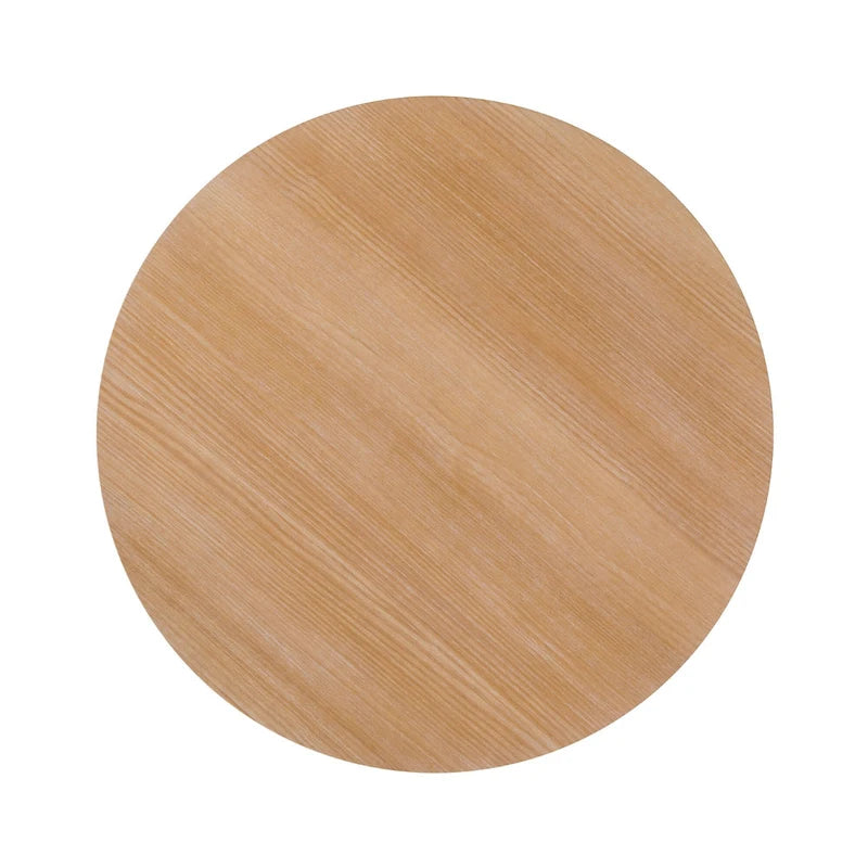 48 Inch Round Solid Pine Dining Table with Slatted Pedestal Base, Seats 4