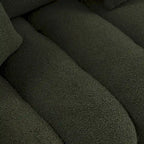3-Seater Teddy Fabric Sofa with 3 Pillows, Solid Wood Frame, 82" W, Green