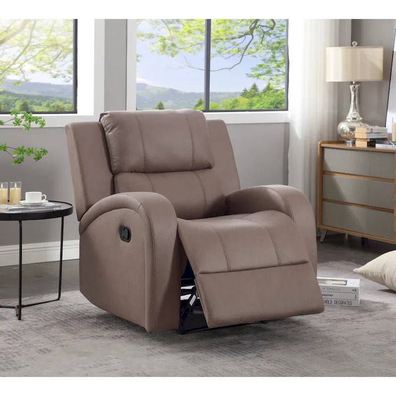Manual Recliner Chair, Faux Leather, 32.28" Wide, Modern Style for Living Room