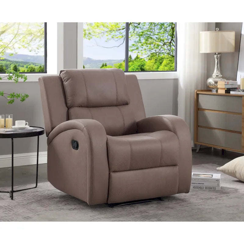 Manual Recliner Chair, Faux Leather, 32.28" Wide, Modern Style for Living Room