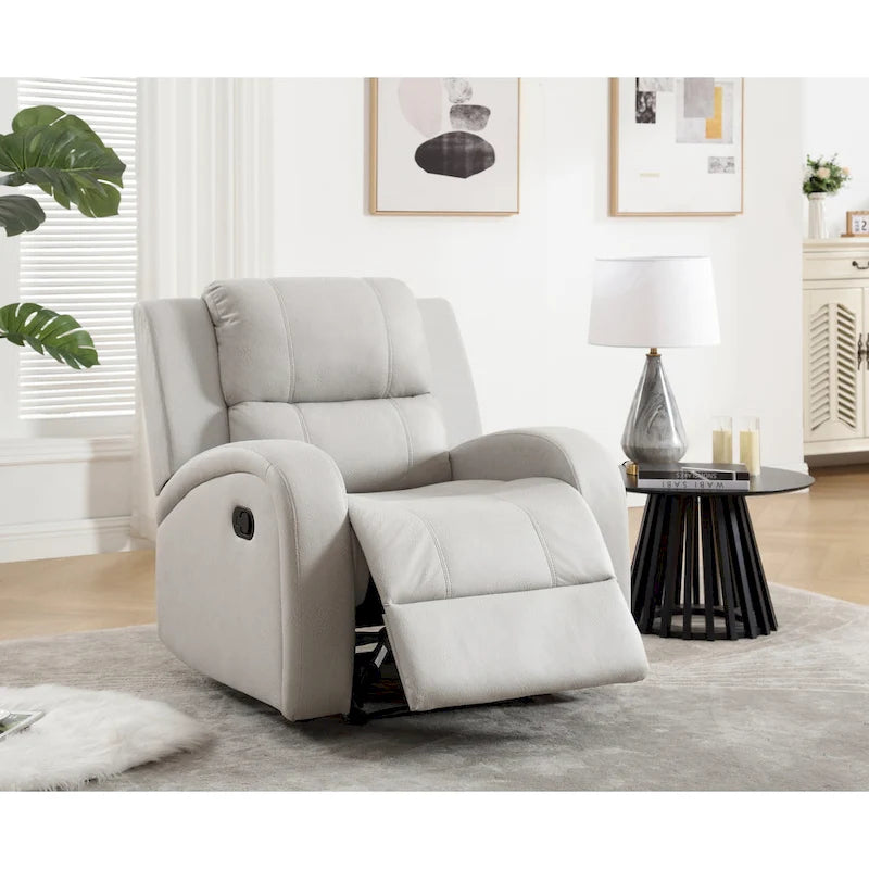 Manual Recliner Chair, Faux Leather, 32.28" Wide, Modern Style for Living Room