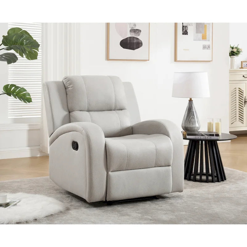 Manual Recliner Chair, Faux Leather, 32.28" Wide, Modern Style for Living Room