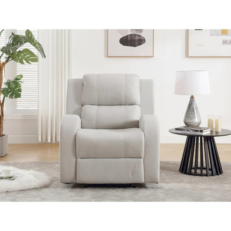 Manual Recliner Chair, Faux Leather, 32.28" Wide, Modern Style for Living Room
