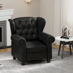Tufted Push Back Recliner Armchair, Faux Leather, 90-150° Adjustable Backrest, Wood Legs, 300 lbs Capacity