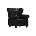 Tufted Push Back Recliner Armchair, Faux Leather, 90-150° Adjustable Backrest, Wood Legs, 300 lbs Capacity