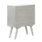 Mid-Century 1-Drawer Textured Nightstand in Grey Walnut Wood