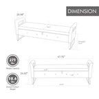 Velvet Storage Bench with Armrests, 67.9" W, 275 lb Capacity, Black or Green
