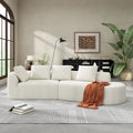 Curved Sectional Sofa with Pearl Fabric Upholstery, High-Density Foam, No Assembly Required