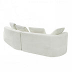 Curved Sectional Sofa with Pearl Fabric Upholstery, High-Density Foam, No Assembly Required