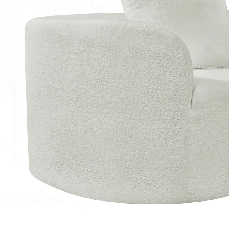 Curved Sectional Sofa with Pearl Fabric Upholstery, High-Density Foam, No Assembly Required