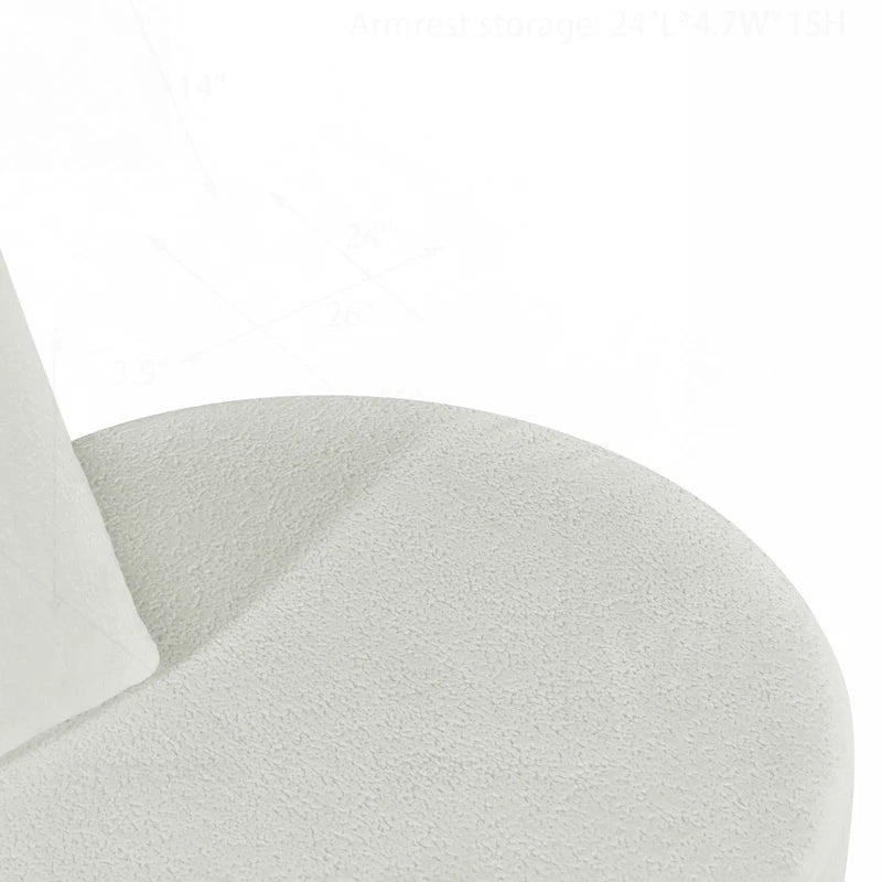 Curved Sectional Sofa with Pearl Fabric Upholstery, High-Density Foam, No Assembly Required
