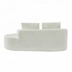 Curved Sectional Sofa with Pearl Fabric Upholstery, High-Density Foam, No Assembly Required