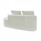 Curved Sectional Sofa with Pearl Fabric Upholstery, High-Density Foam, No Assembly Required