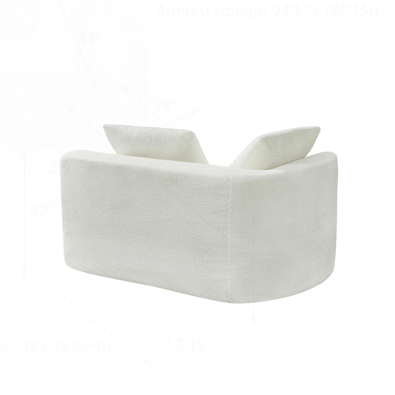 Curved Sectional Sofa with Pearl Fabric Upholstery, High-Density Foam, No Assembly Required