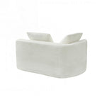 Curved Sectional Sofa with Pearl Fabric Upholstery, High-Density Foam, No Assembly Required
