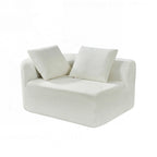 Curved Sectional Sofa with Pearl Fabric Upholstery, High-Density Foam, No Assembly Required