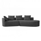Curved Sectional Sofa with Pearl Fabric Upholstery, High-Density Foam, No Assembly Required