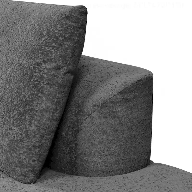 Curved Sectional Sofa with Pearl Fabric Upholstery, High-Density Foam, No Assembly Required