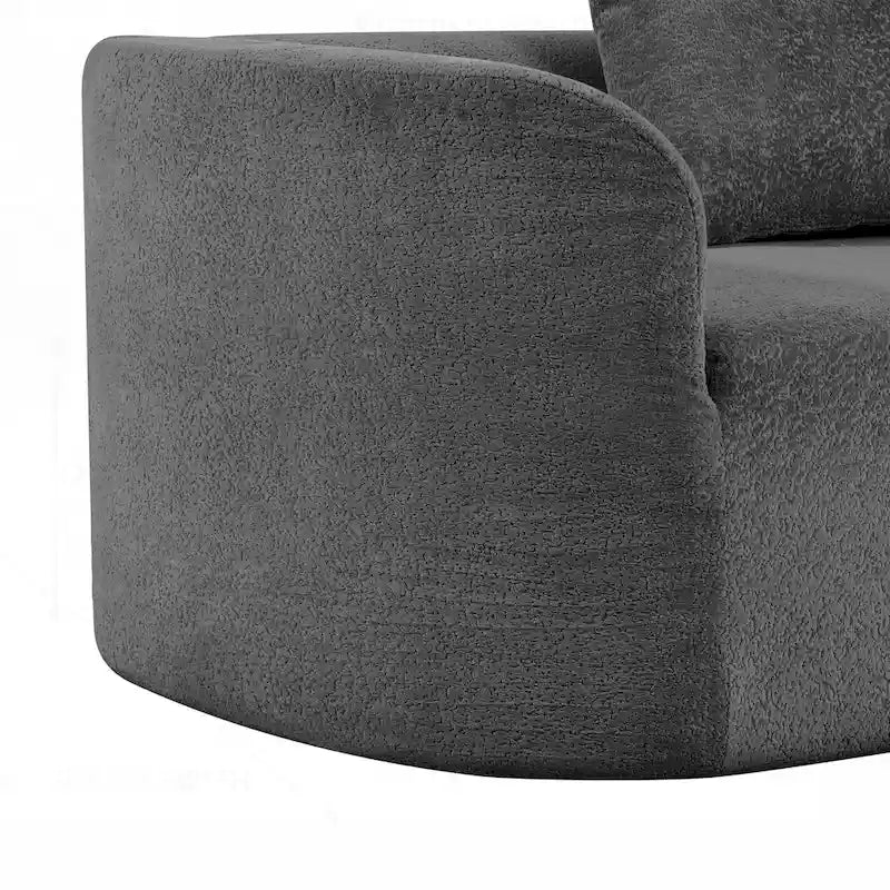 Curved Sectional Sofa with Pearl Fabric Upholstery, High-Density Foam, No Assembly Required