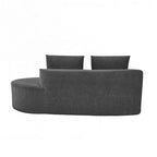 Curved Sectional Sofa with Pearl Fabric Upholstery, High-Density Foam, No Assembly Required
