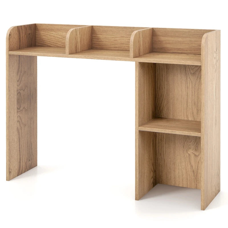 3-Tier Desktop Bookshelf Monitor Stand with Storage Organizer, Engineered Wood, 37", 100 lbs Capacity