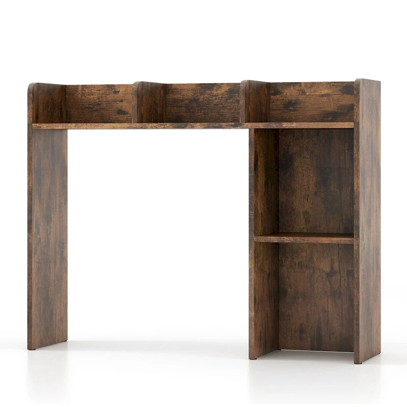 3-Tier Desktop Bookshelf Monitor Stand with Storage Organizer, Engineered Wood, 37", 100 lbs Capacity