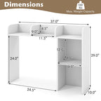 3-Tier Desktop Bookshelf Monitor Stand with Storage Organizer, Engineered Wood, 37", 100 lbs Capacity
