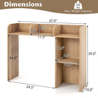 3-Tier Desktop Bookshelf Monitor Stand with Storage Organizer, Engineered Wood, 37", 100 lbs Capacity