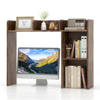 3-Tier Desktop Bookshelf Monitor Stand with Storage Organizer, Engineered Wood, 37", 100 lbs Capacity