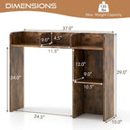 3-Tier Desktop Bookshelf Monitor Stand with Storage Organizer, Engineered Wood, 37", 100 lbs Capacity