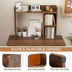 3-Tier Desktop Bookshelf Monitor Stand with Storage Organizer, Engineered Wood, 37", 100 lbs Capacity