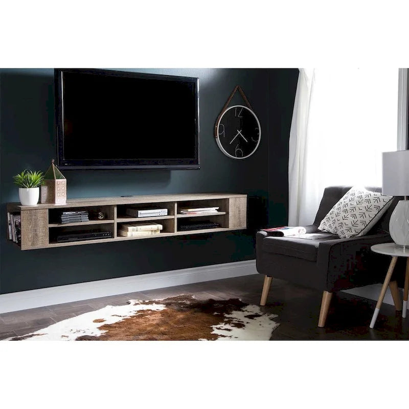 66" Wall Mounted Media Console with Adjustable Shelves | Multiple Finishes