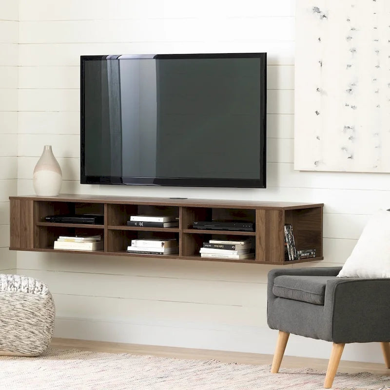 66" Wall Mounted Media Console with Adjustable Shelves | Multiple Finishes