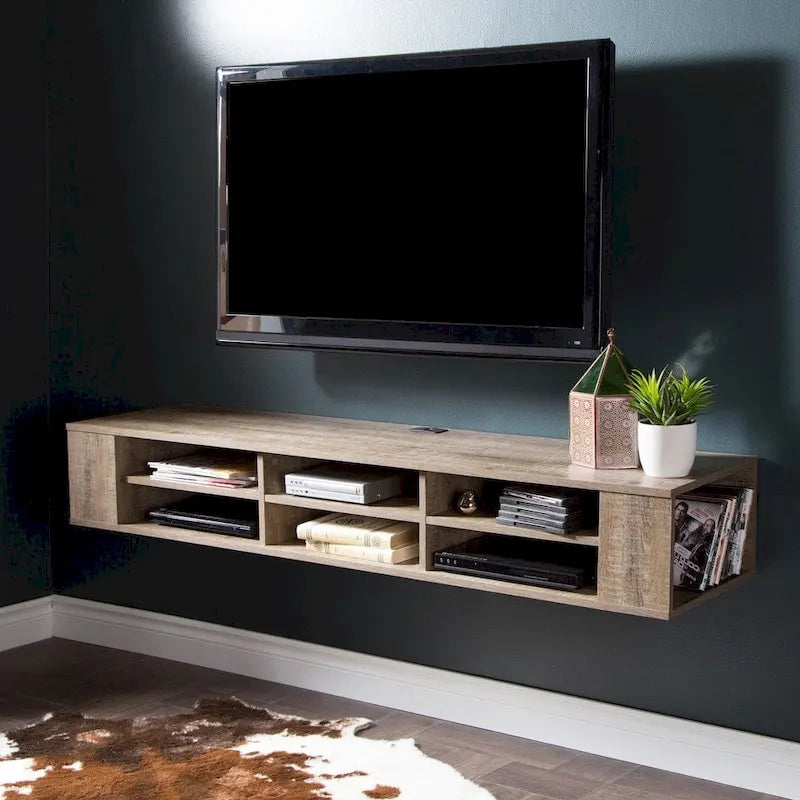 66" Wall Mounted Media Console with Adjustable Shelves | Multiple Finishes