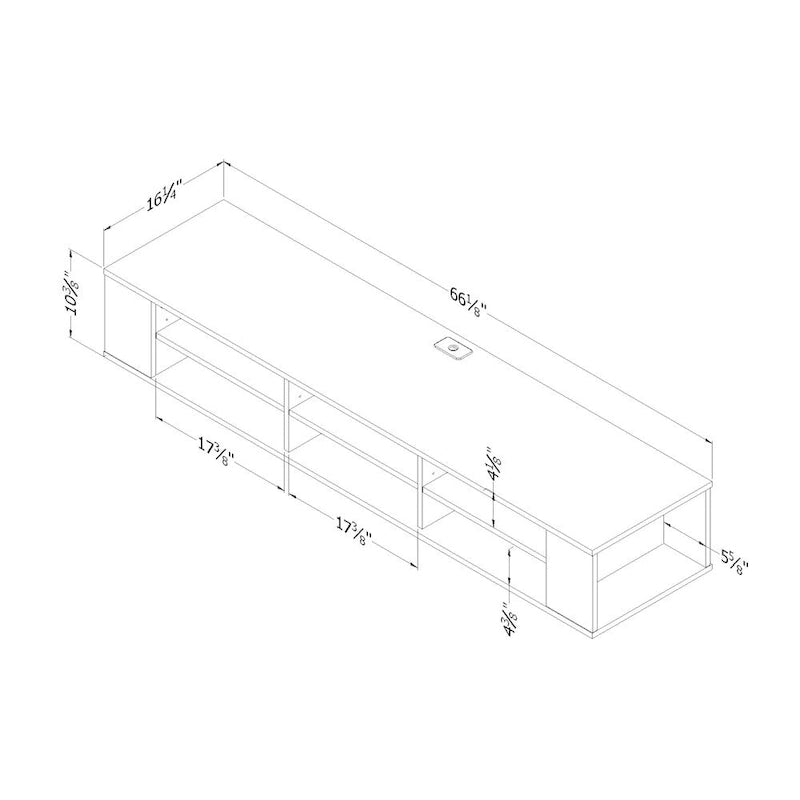 66" Wall Mounted Media Console with Adjustable Shelves | Multiple Finishes