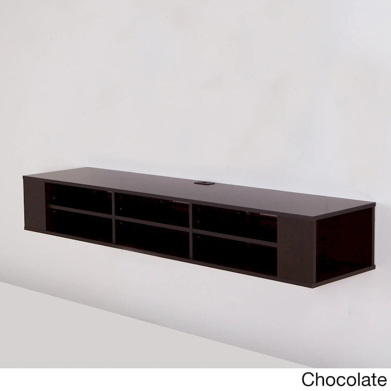 66" Wall Mounted Media Console with Adjustable Shelves | Multiple Finishes