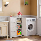 33" Freestanding Storage Cabinet with 4 Drawers, Wood, for Kitchen Bathroom Dining Room