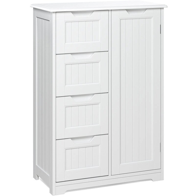 33" Freestanding Storage Cabinet with 4 Drawers, Wood, for Kitchen Bathroom Dining Room