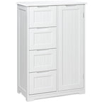 33" Freestanding Storage Cabinet with 4 Drawers, Wood, for Kitchen Bathroom Dining Room