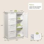 33" Freestanding Storage Cabinet with 4 Drawers, Wood, for Kitchen Bathroom Dining Room