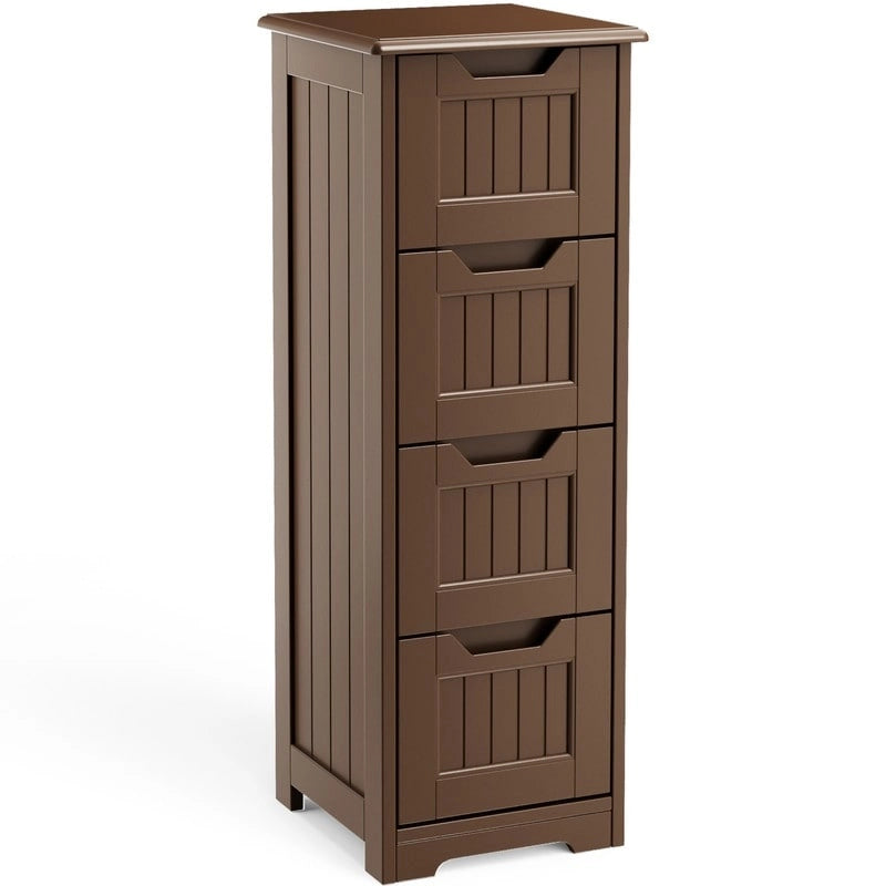 33" Freestanding Storage Cabinet with 4 Drawers, Wood, for Kitchen Bathroom Dining Room