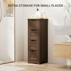 33" Freestanding Storage Cabinet with 4 Drawers, Wood, for Kitchen Bathroom Dining Room