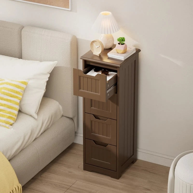 33" Freestanding Storage Cabinet with 4 Drawers, Wood, for Kitchen Bathroom Dining Room