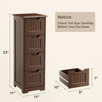 33" Freestanding Storage Cabinet with 4 Drawers, Wood, for Kitchen Bathroom Dining Room