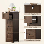33" Freestanding Storage Cabinet with 4 Drawers, Wood, for Kitchen Bathroom Dining Room