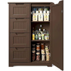 33" Freestanding Storage Cabinet with 4 Drawers, Wood, for Kitchen Bathroom Dining Room